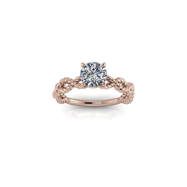 Inel de dama din aur roze 14K, piatra zirconiu - 53