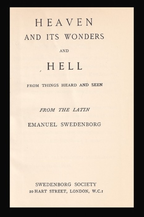 Heaven and its wonders and hell / Emanuel Swedenborg 500p