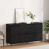 vidaXL Dulap de depozitare 2 pcs Stejar Negru 60 x 35 x 70 cm 3394529