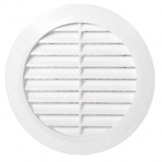 Grila de Aerisire cu Plasa Karro, 150 mm, Tubulatura, Plastic Alb, Grile Rotunde Ventilatie cu Plasa Tubulatura, Rama de Ventilare cu Plasa, Grila Tub foto