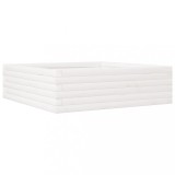 Cumpara ieftin Jardiniera de gradina, alb, 80x80x23 cm, lemn masiv de pin