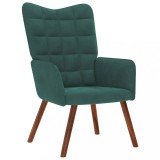 vidaXL Scaun de relaxare, verde &icirc;nchis, catifea
