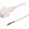 Cablu alimentare AC, 4m, 3 fire, culoare alb, cabluri, CEE 7/7 (E/F) mufa, SCHUKO mufa, PLASTROL - W-98375