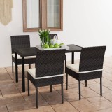 Cumpara ieftin Set de masă și scaune de exterior, 5 piese, negru, poliratan