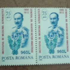 TIMBRE ROMANIA MNH LP1387/1995 75ANI INST.MEDICINA AERONAUTICA SERIE IN PERECHE