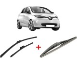Cumpara ieftin Set 3 stergatoare RENAULT ZOE (BFM_) din 2012, pentru parbriz si luneta fata si spate auto, Bosch Twin, din cauciuc siliconat rezistent, RENAULT