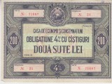 M1 - Bancnota Romania - Obligatiune CEC - 200 lei - Emisiune RPR