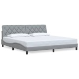 Cumpara ieftin Cadru de pat fara saltea, gri deschis, 200x200 cm, textil