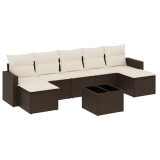 Cumpara ieftin Set canapele de gradina cu perne, 8 piese, maro, poliratan