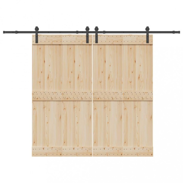 vidaXL Set feronerie pentru uși glisante, negru, 305 cm, oțel