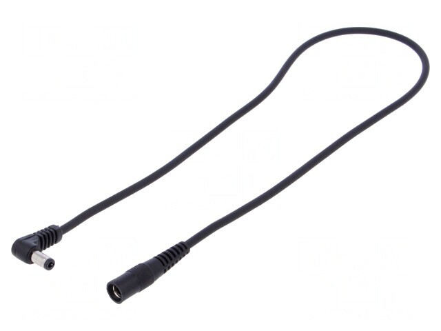 Cablu DC 5,5/2,1 Soclu la 5,5/2,5 Mufă Unghi Negru 1x1mm2