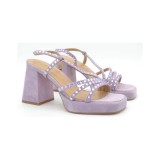 Sandale femei Alma en Pena, mov soft lilac, toc 9cm, piele naturală, mărime 37 EU