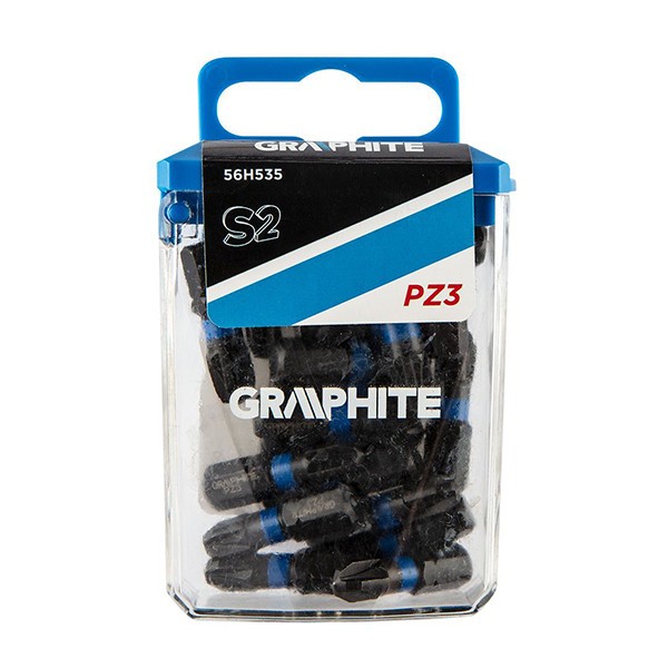 Set biti de impact PZ3X25mm 1/4&quot; 20buc. GRAPHITE 56H535 HardWork ToolsRange