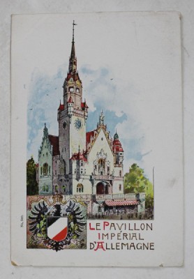 LE PAVILLON IMPERIAL D &amp;#039;ALLEMAGNE , CARTE POSTALA ILUSTRATA , CLASICA foto