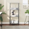 Raft carti vidaXL gri sonoma 50x33x117.5 cm lemn prelucrat, biblioteca living, design industrial