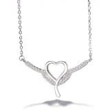 Cumpara ieftin Lantisor argint 925, JW1236, model inima, placat cu rodiu