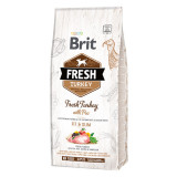 Brit Fresh Fit &amp; Slim Adult S-XL, Curcan cu Mazare, hrană uscată conținut redus cereale c&acirc;ini, managemetul greutații, 12kg