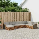 vidaXL Set de canapele de exterior 8 pcs Natural și gri deschis 3383709