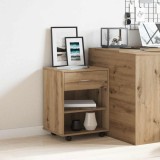 vidaXL Dulap cu roți, stejar artizanal, 46x36x59 cm, lemn prelucrat 856661