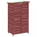 Cumpara ieftin Magazie de unelte de gradina cafeniu 83x57x140cm lemn masiv pin