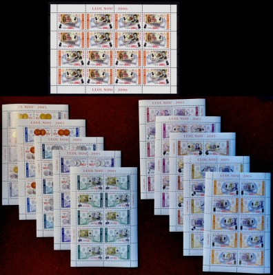 ✅RO 2005 LP 1687a +2006 LP 1750b , &amp;quot;Leul Nou 2005/2006&amp;quot;,complet in minicoli, MNH foto