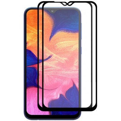 Folie Protectie Ecran Enkay pentru Samsung Galaxy A10 A105, Sticla securizata, Full Face, Full Glue, Set 2 buc, Neagra foto