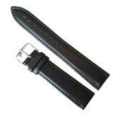Curea Ceas din Piele Naturală Neagră, cu Cusătură Verde 20mm 22mm