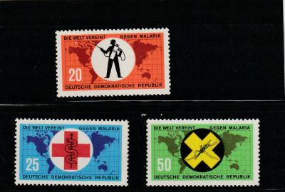 Germania DDR 1963-Medicina,Lupta impotriva malariei serie 3 valori,Mi.942-944 foto