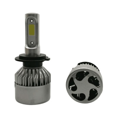 Set 2 becuri auto far LED H7 cob 8000lm 6000k alb rece cu ventilator foto