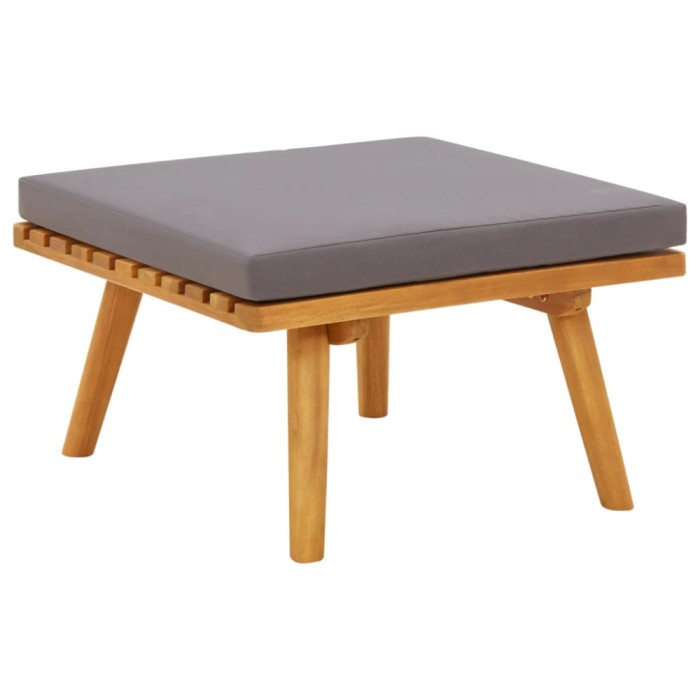 vidaXL Taburet de grădină cu pernă, 60 x 60 x 29 cm, lemn masiv acacia