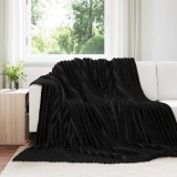 vidaXL Pături de aruncat 6 pcs Negru 240 x 220 cm Molton 42016887
