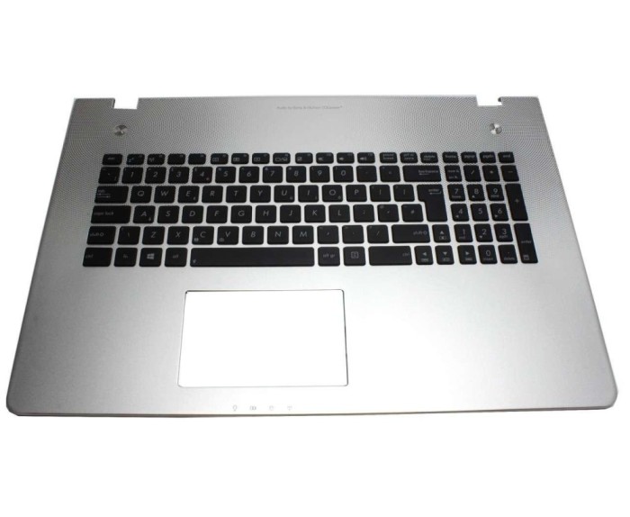 Tastatura Asus Neagra N76VJ cu Palmrest argintiu, N76VM cu Palmrest argintiu, N76VZ cu Palmrest argintiu