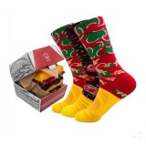 Cumpara ieftin Set 3 Sosete XXL in Cutie Amuzata Model Hamburger, Bumbac, Multicolor