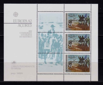 Azore 1982 Europa CEPT &amp;quot;Debarcarea la Mindelo &amp;quot; , bloc 3/Mi.353, CV 28 Euro,MNH foto