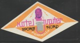 Romania anii 70-80 - Vigneta de bagaje Hotel JUPITER din Eforie Nord, ONT Carpati, eticheta hoteliera, promovare turistica