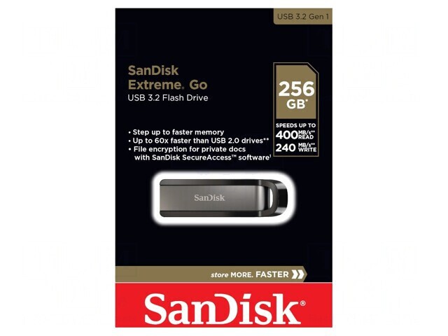 Pendrive USB 3.2 128GB Negru/Argintiu Extreme GO