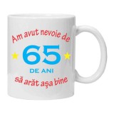 Cana alba personalizata "am avut nevoie de 65 de ani", INOVATIX&reg;. 330ml