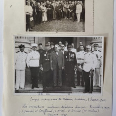 PROFESORUL DOCTOR C. DANIEL SI MEDICI MILITARI FRANCEZI LA CONGRESUL DE MEDICINA MILITARA , BUCURESTI , DOUA FOTOGRAFII , 1938