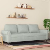 Gossi canapea cu 3 locuri, gri deschis, material 180cm catifea
