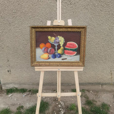 Tablou vechi Fructe. Pictat pe carton. 1977