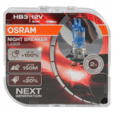 Set 2 Buc Bec Osram HB3 12V 60W P20d Night Breaker Laser Next Generation +150% 9005NL-HCB, OSRAM&reg;