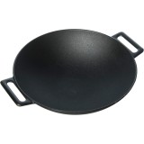 Tigaie Wok Fonta Perfect Home, 30 cm, Inalta 10cm, Neagra, Rotunda, Gatit Aragaz/Foc, Durabila