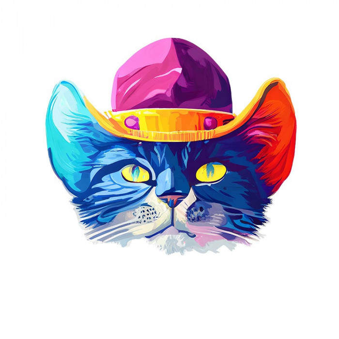Sticker decorativ Pisica, Multicolor, 69 cm, 7800ST