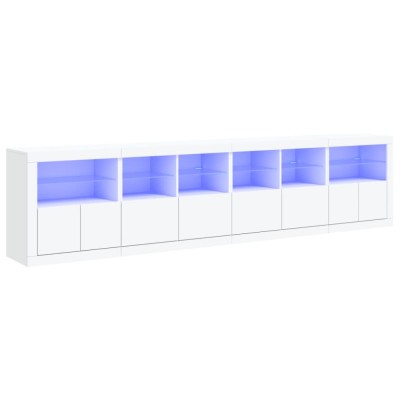 Dulap cu lumini LED, alb, 283x37x67 cm foto