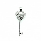 Pandantiv din argint 925 key heart shape