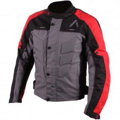 Geaca moto textil Adrenaline Pyramid 2.0, negru/gri/rosu, marime 3XL