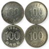 Coreea de Sud , lot 9 - 4 buc x 100 Won 1991 , 1992 , 1994 , 1995, Asia, Cupru-Nichel