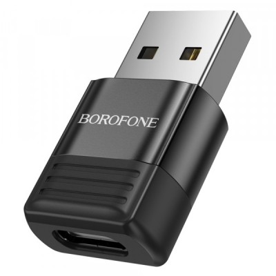Adaptor Date si Incarcare USB-C - USB-A Borofone BV18, Negru foto