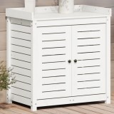 Cumpara ieftin Masă de plantare cu rafturi alb 82,5x50x86,5 cm lemn masiv pin