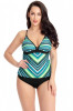 SW1451-1121 Costum de baie tankini din doua piese cu top colorat, S/M